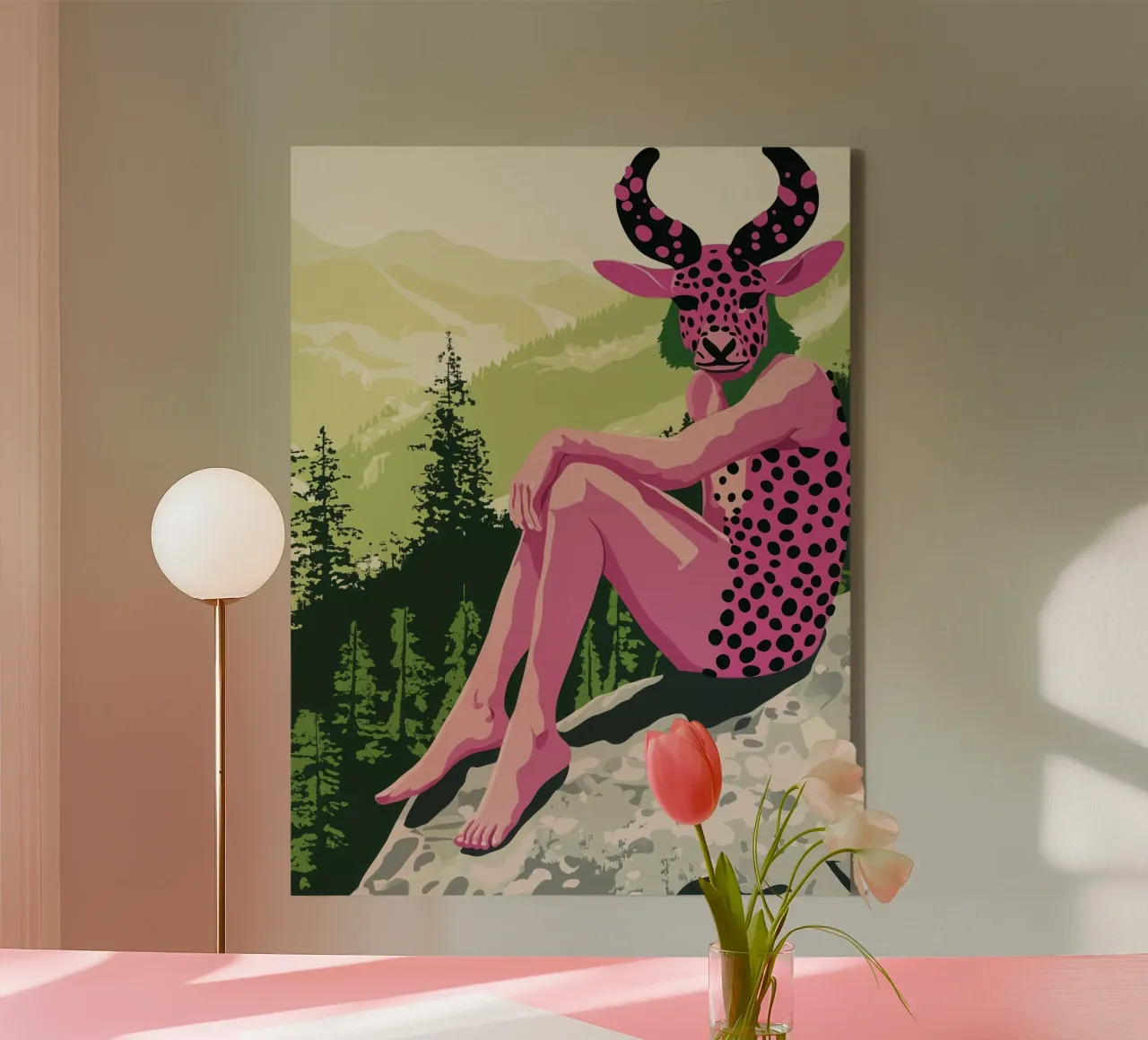 Hiking in the Black Forest | Surreal Folklore Pop Art canvas by Autofocus
