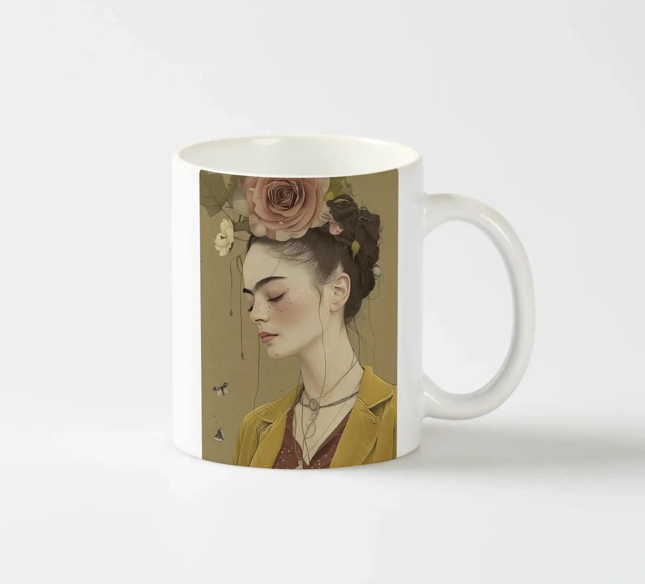 Frida rivisitata tazza in ceramica da Rustic Grace Studio 02