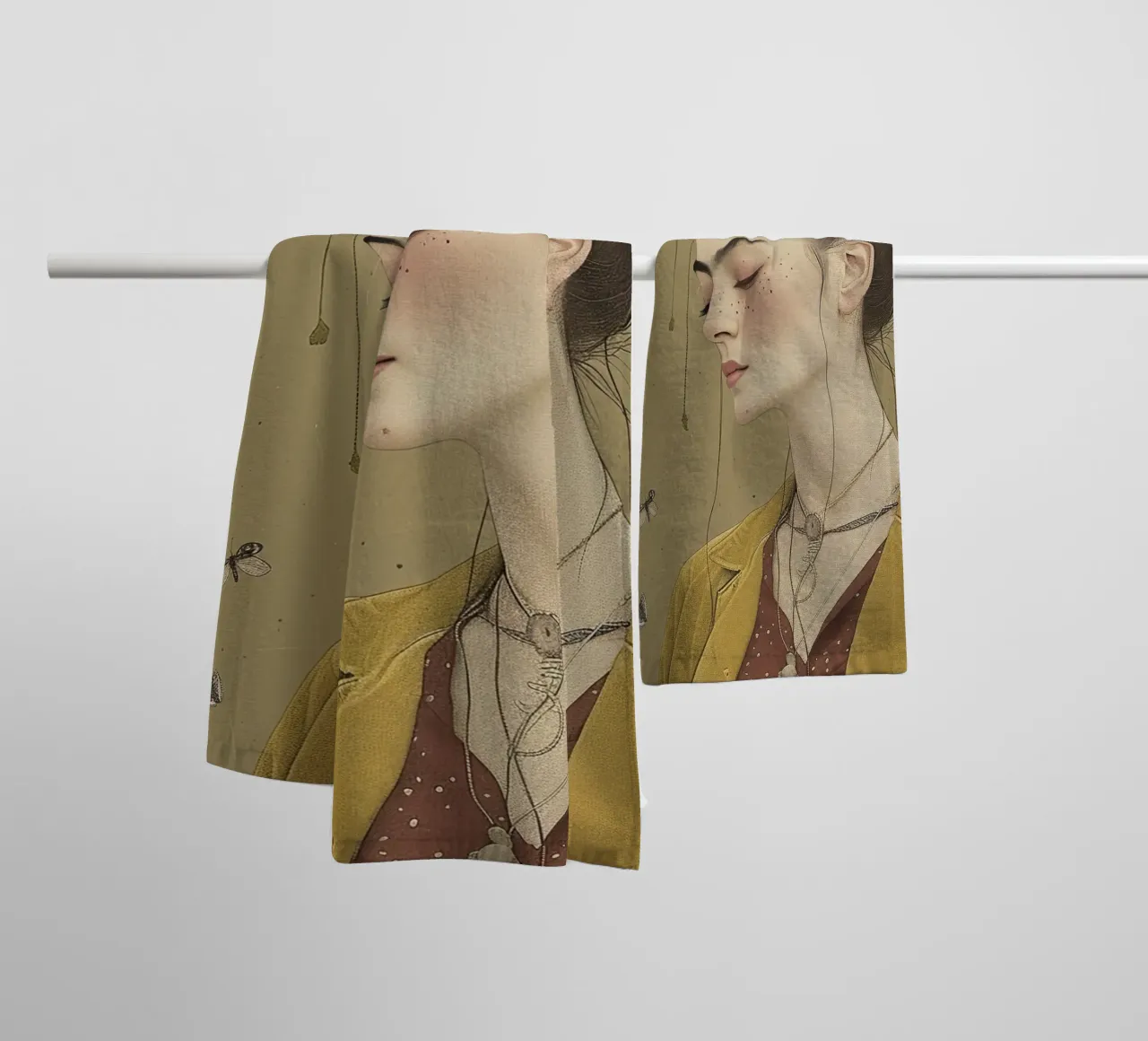 Frida neu interpretiert Handtuch von Rustic Grace Studio 02
