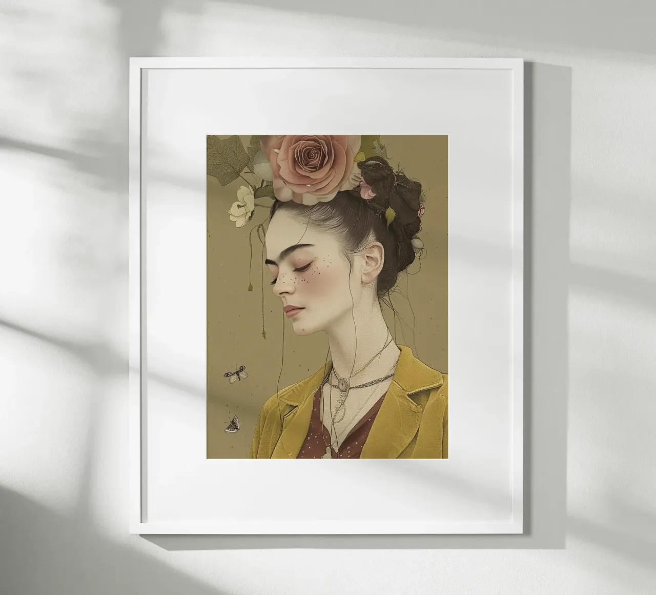 Frida rivisitata poster con telaio in alluminio da Rustic Grace Studio 02