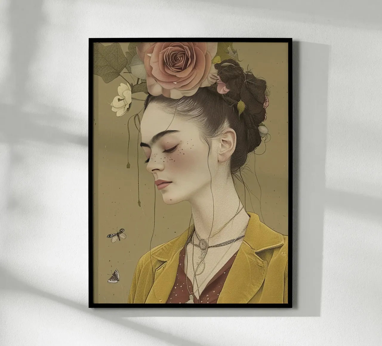 Frida rivisitata poster con telaio in alluminio da Rustic Grace Studio 02
