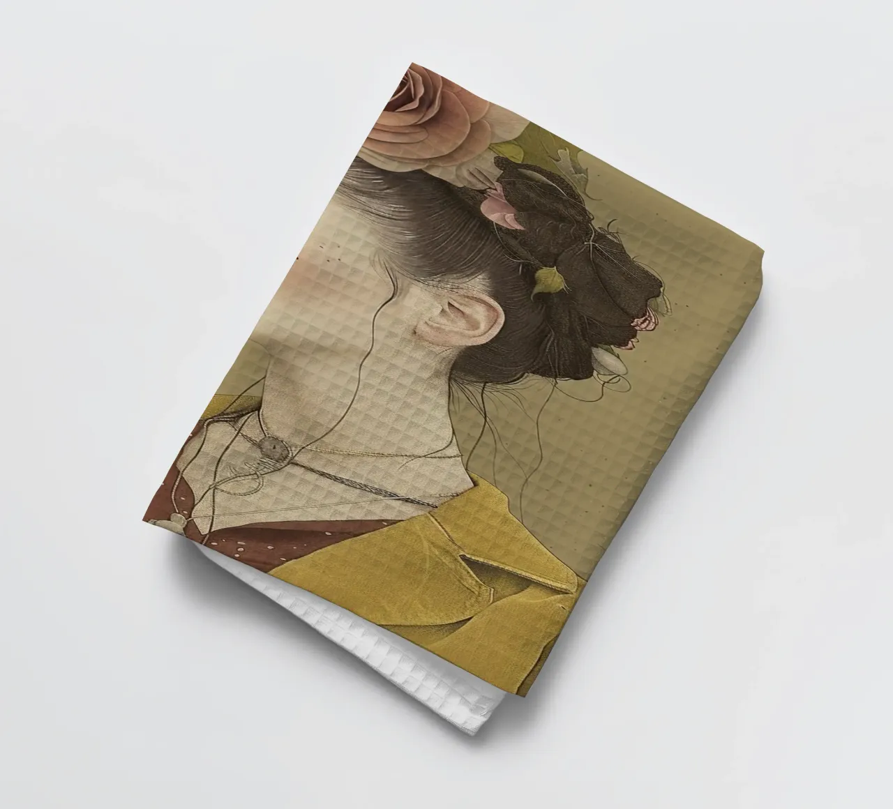 Frida neu interpretiert Geschirrtuch von Rustic Grace Studio 02