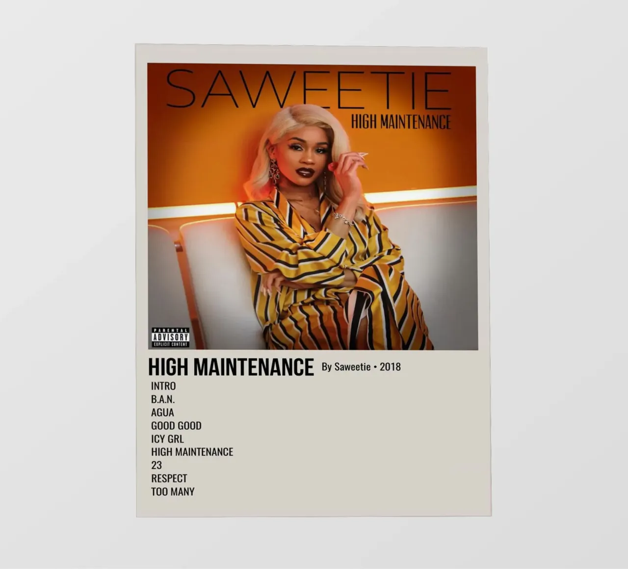 HIGH MAINTENANCE By Saweetie. 2018 telo in pvc da SoundStudio