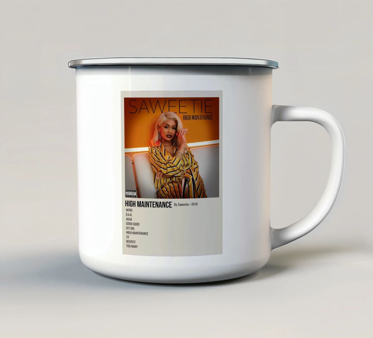 HIGH MAINTENANCE By Saweetie. 2018 tazza in smalto da SoundStudio