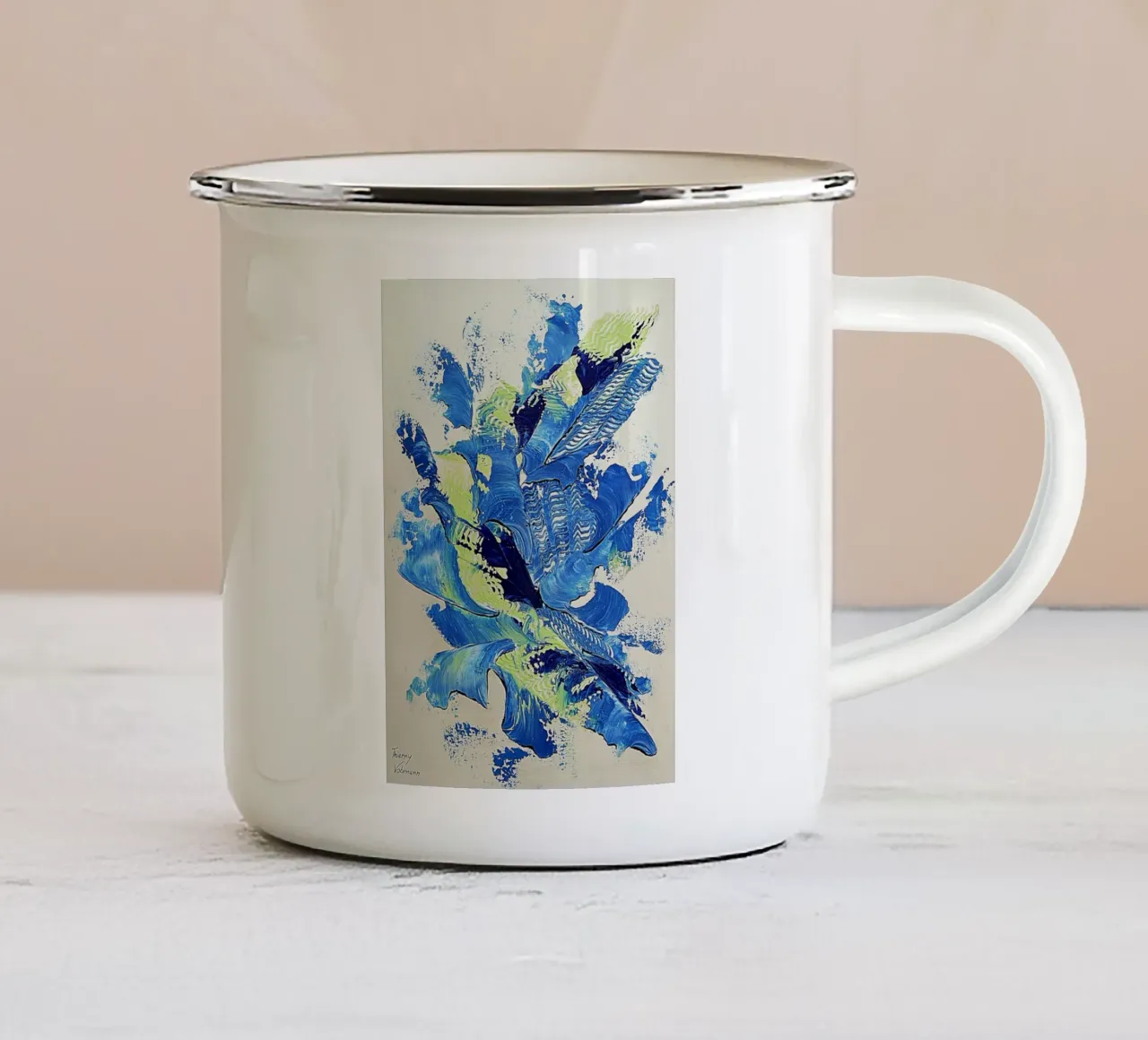 IDEAL GIFT 98 tazza in smalto da Thierry Vobmann Abstract painting