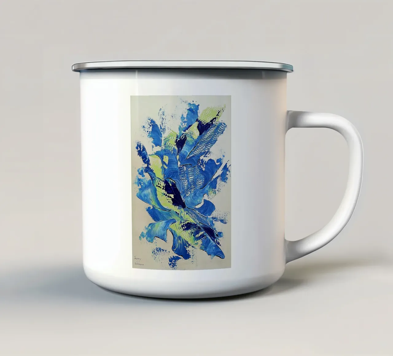 IDEAL GIFT 98 tazza in smalto da Thierry Vobmann Abstract painting