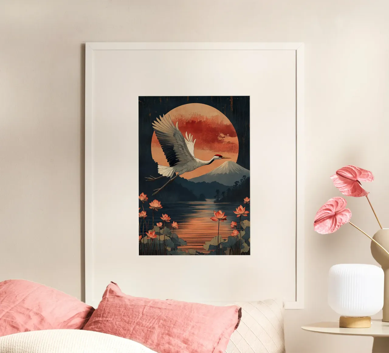 Ballerina del vento poster con telaio in legno da Ukiyo Visions