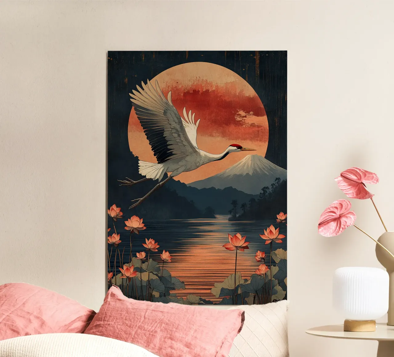 Ballerina del vento poster con telaio in legno da Ukiyo Visions