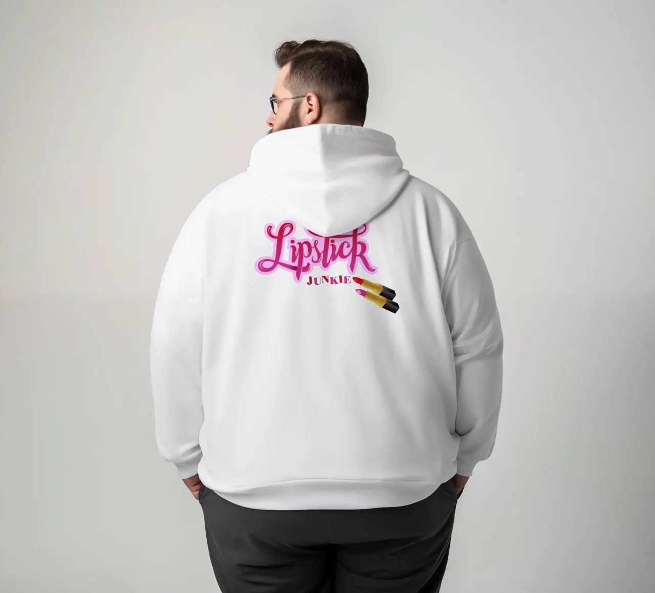 Lipstick Junkie. Scrittura a mano per le appassionate di make-up e per le ragazze. felpa con cappuccio da CalliLetters