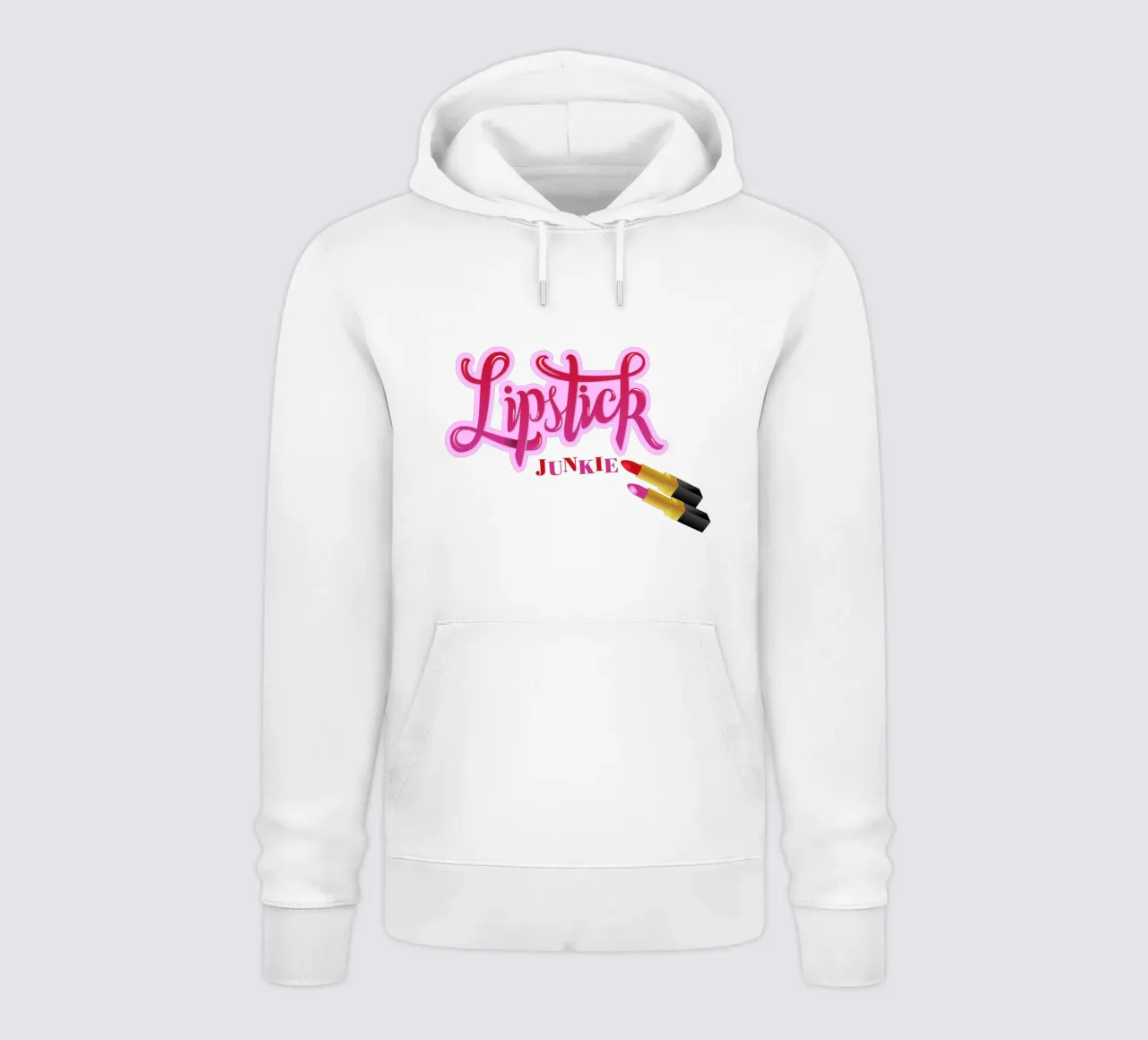 Lipstick Junkie. Scrittura a mano per le appassionate di make-up e per le ragazze. felpa con cappuccio da CalliLetters