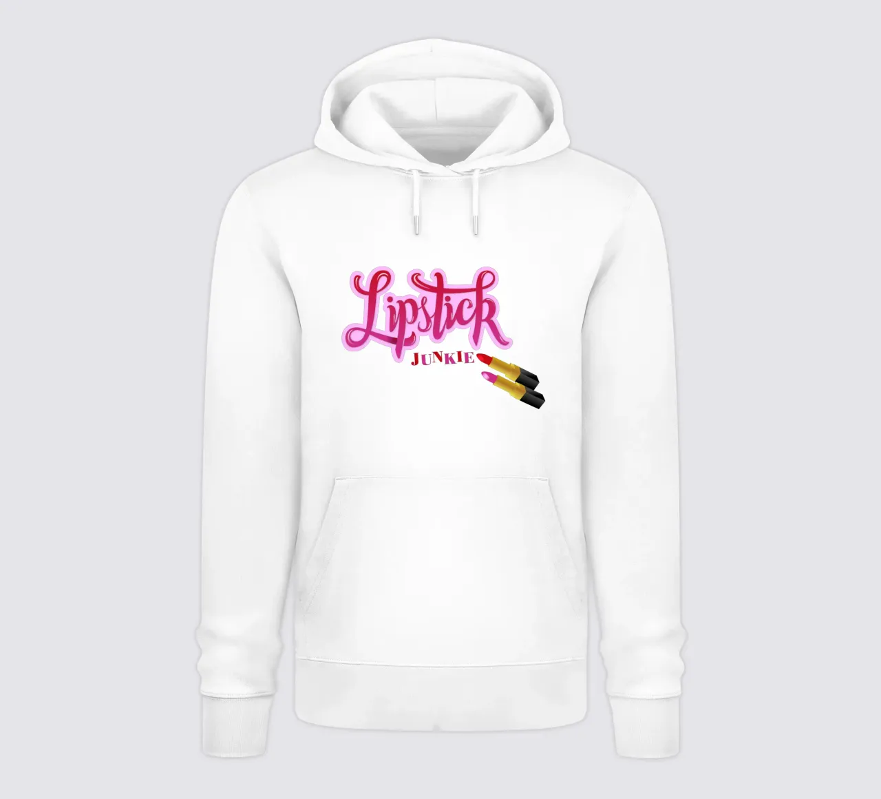 Lipstick Junkie. Scrittura a mano per le appassionate di make-up e per le ragazze. felpa con cappuccio da CalliLetters