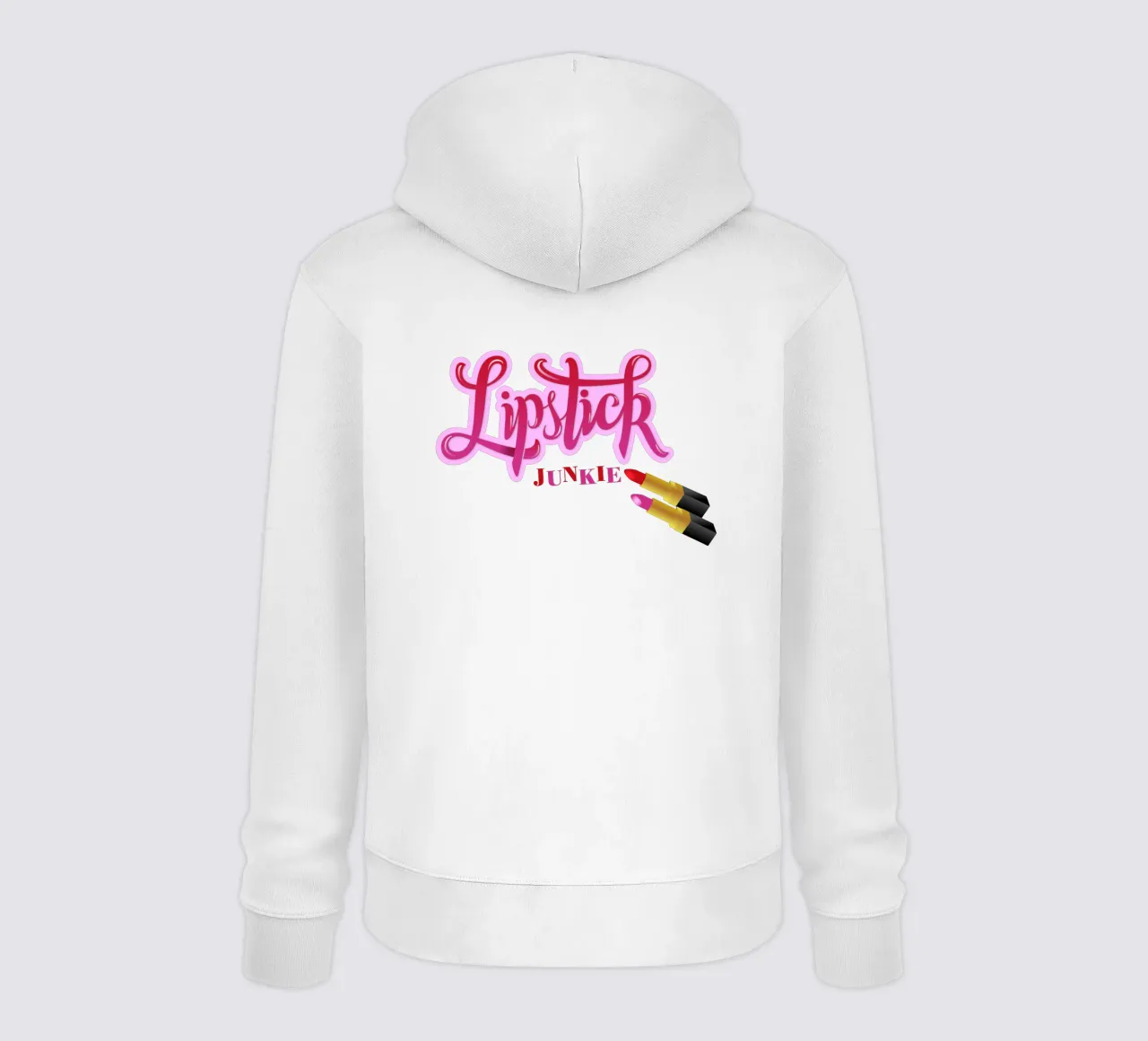 Lipstick Junkie. Scrittura a mano per le appassionate di make-up e per le ragazze. felpa con cappuccio da CalliLetters