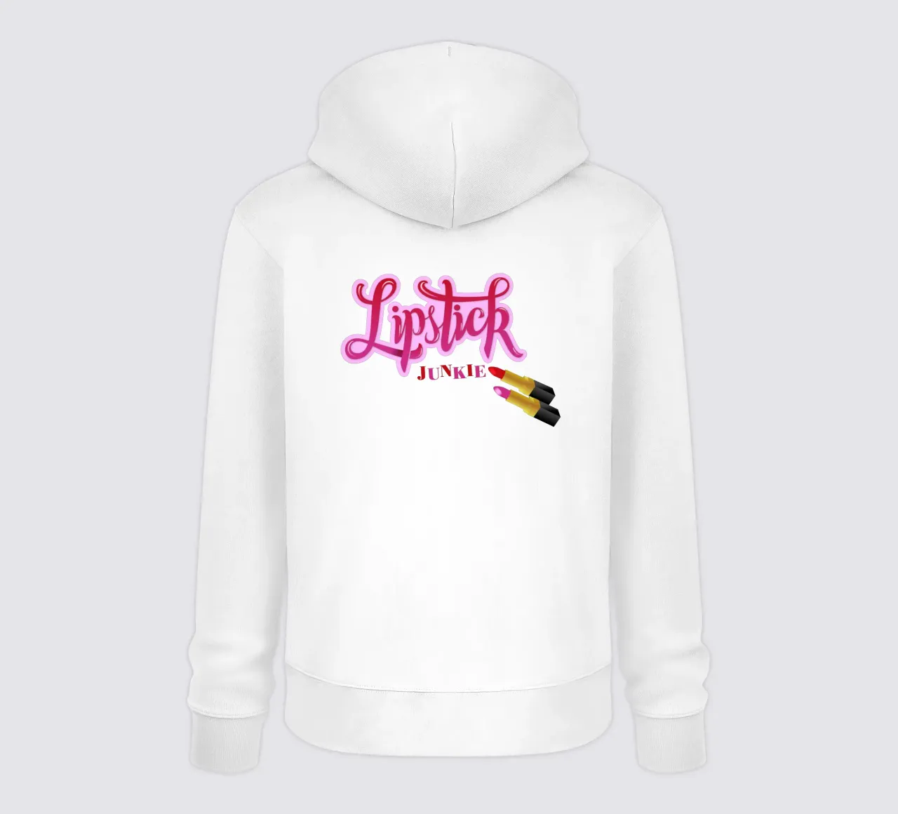 Lipstick Junkie. Scrittura a mano per le appassionate di make-up e per le ragazze. felpa con cappuccio da CalliLetters