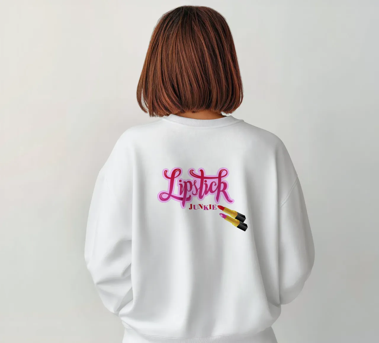 Lipstick Junkie. Scrittura a mano per le appassionate di make-up e per le ragazze. felpa da CalliLetters