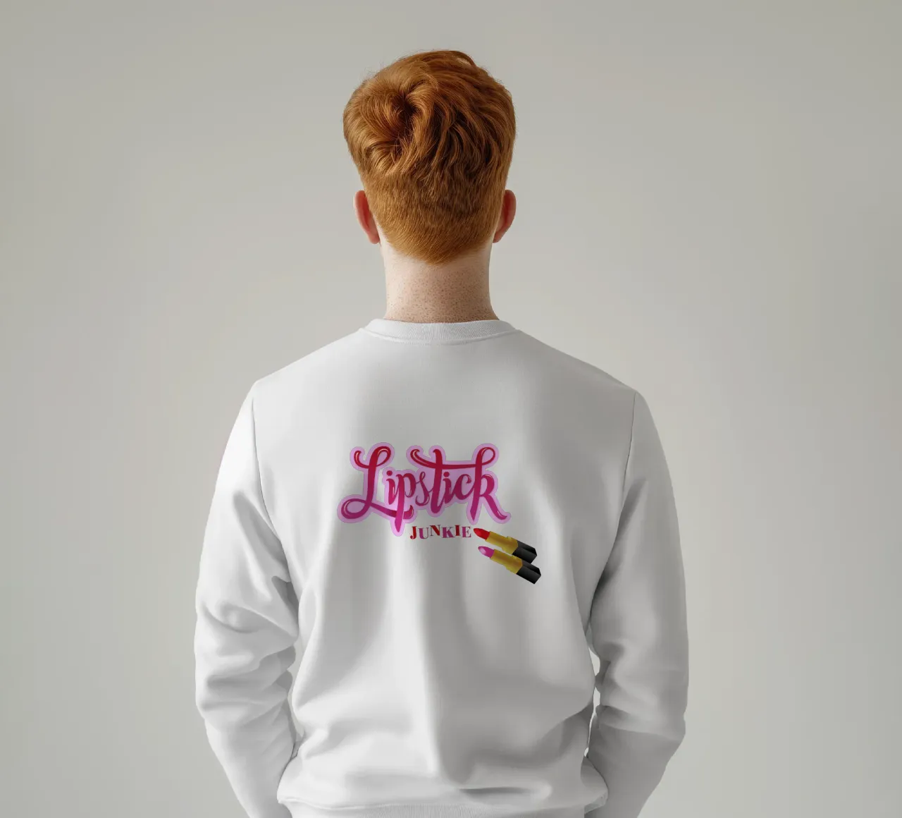 Lipstick Junkie. Scrittura a mano per le appassionate di make-up e per le ragazze. felpa da CalliLetters