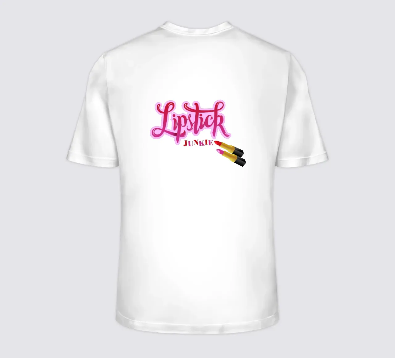 Lipstick Junkie. Scrittura a mano per le appassionate di make-up e per le ragazze. t-shirt da CalliLetters
