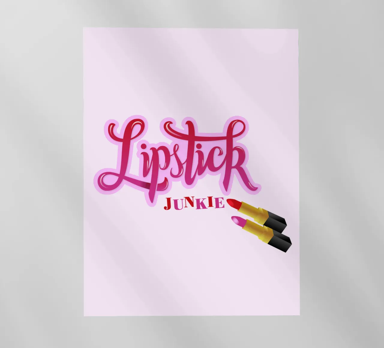 Lipstick Junkie. Scrittura a mano per le appassionate di make-up e per le ragazze. pellicola backlit da CalliLetters