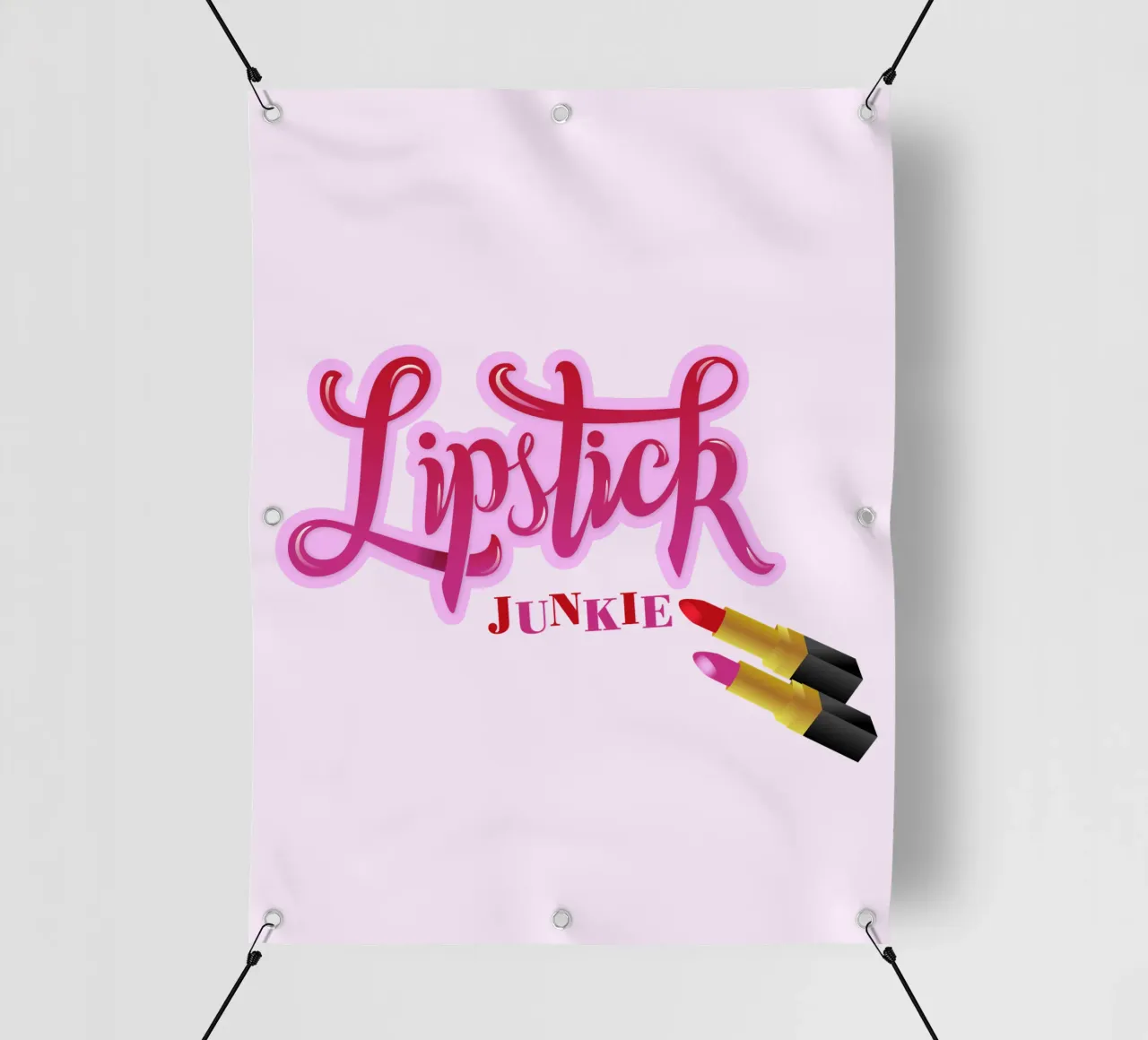 Lipstick Junkie. Scrittura a mano per le appassionate di make-up e per le ragazze. telo in pvc da CalliLetters