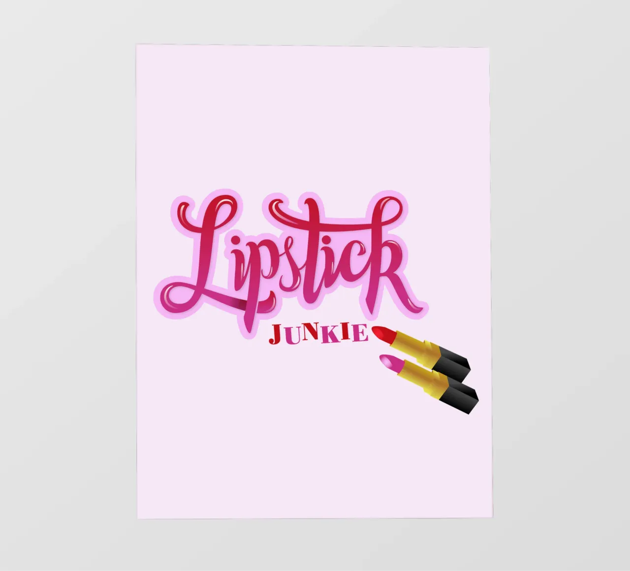 Lipstick Junkie. Scrittura a mano per le appassionate di make-up e per le ragazze. telo in pvc da CalliLetters