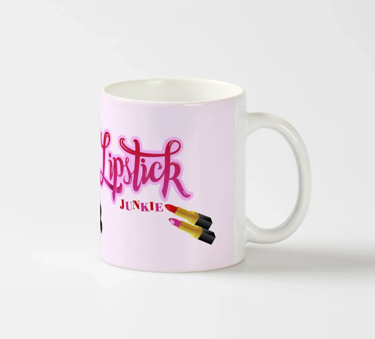 Lipstick Junkie. Scrittura a mano per le appassionate di make-up e per le ragazze. tazza in ceramica da CalliLetters