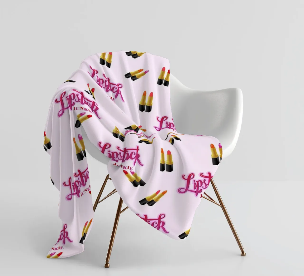 Lipstick Junkie. Scrittura a mano per le appassionate di make-up e per le ragazze. coperta in pile da CalliLetters
