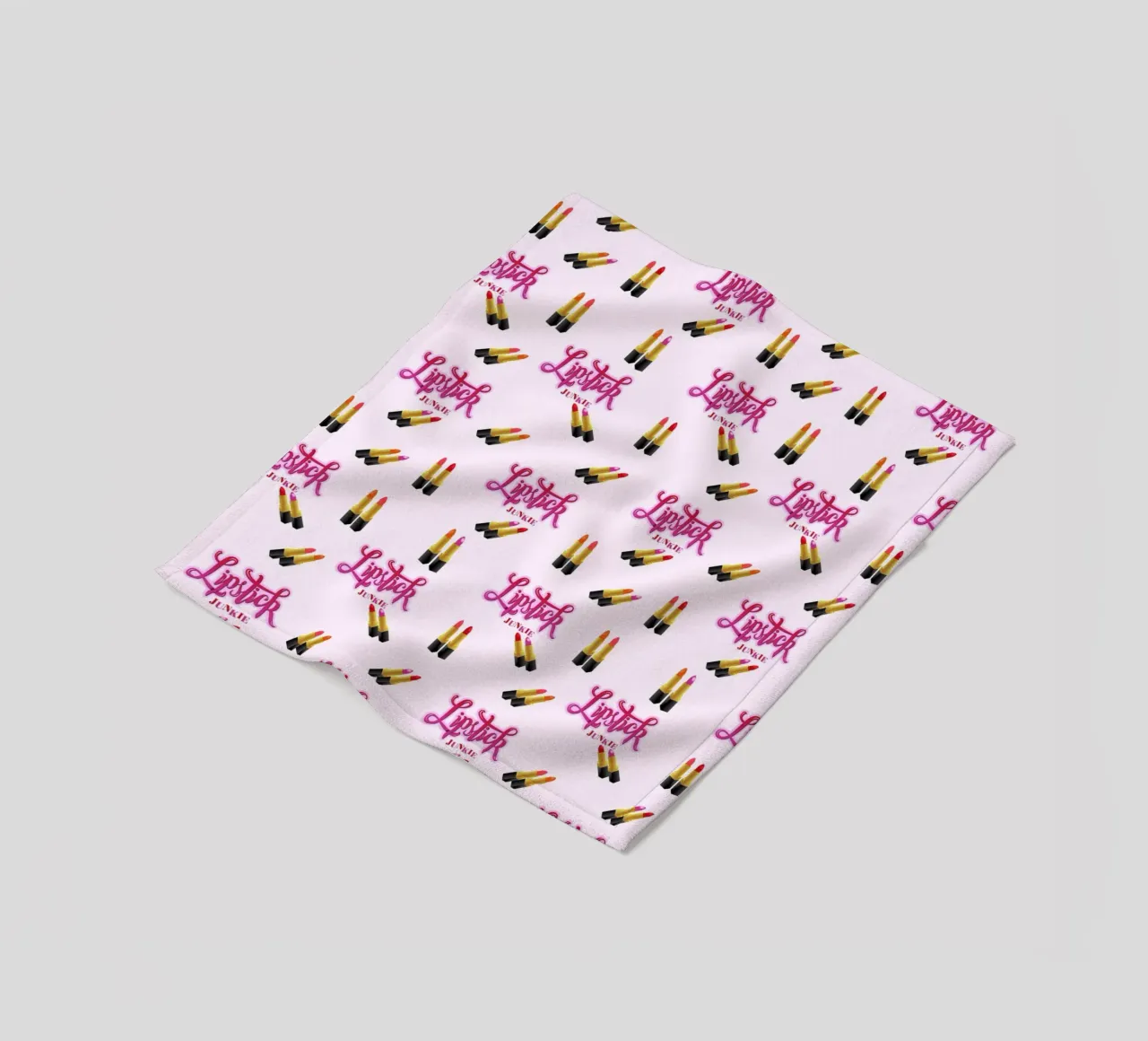 Lipstick Junkie. Scrittura a mano per le appassionate di make-up e per le ragazze. coperta in pile da CalliLetters