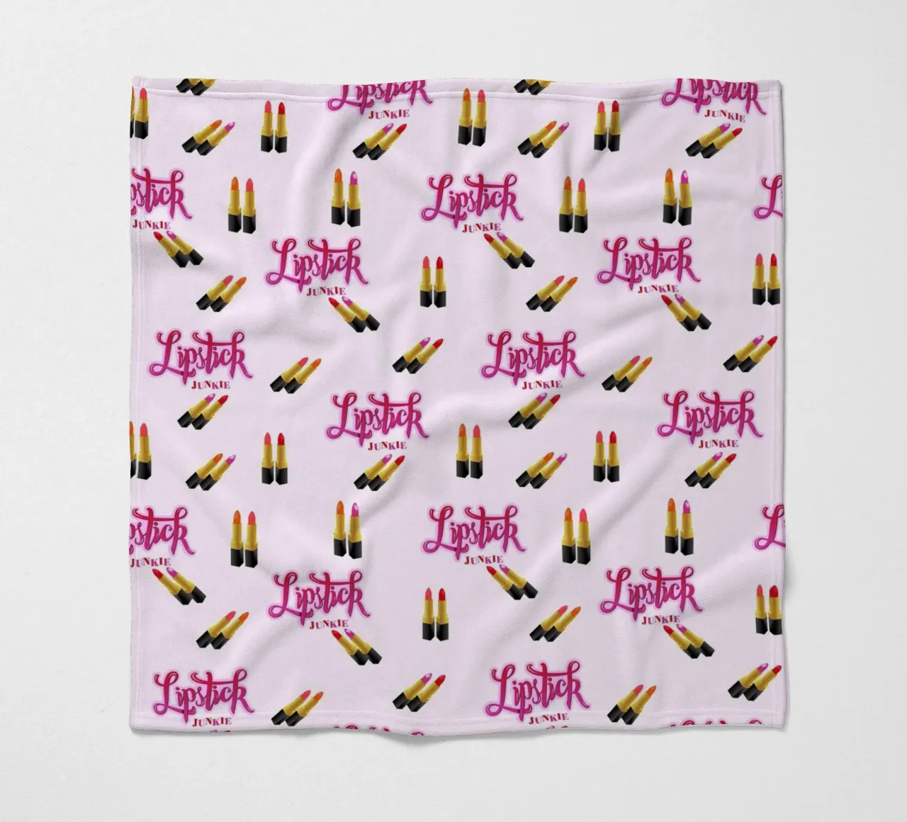 Lipstick Junkie. Scrittura a mano per le appassionate di make-up e per le ragazze. coperta in pile da CalliLetters