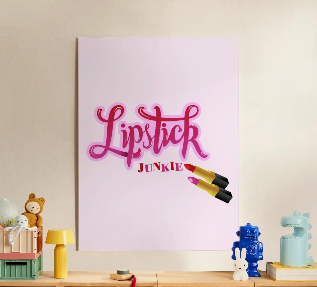Lipstick Junkie. Scrittura a mano per le appassionate di make-up e per le ragazze. plexiglass da CalliLetters