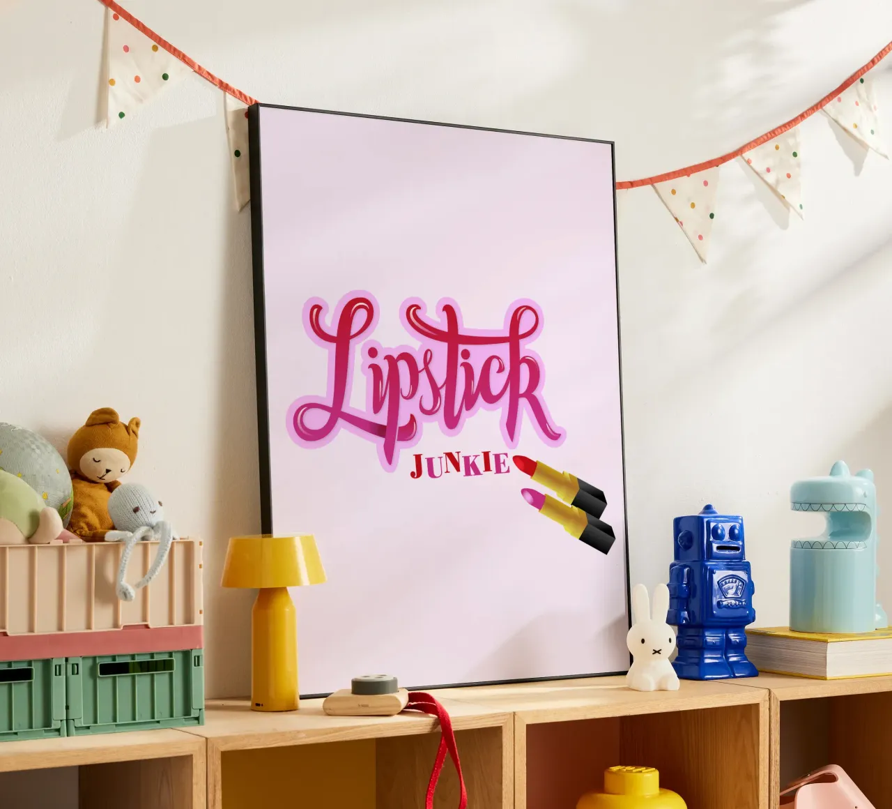 Lipstick Junkie. Scrittura a mano per le appassionate di make-up e per le ragazze. alluminio dibond da CalliLetters