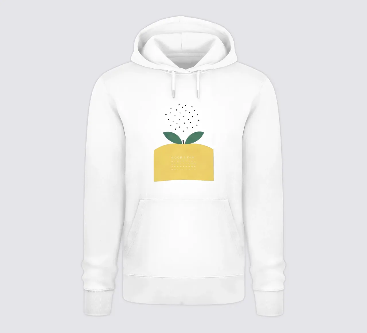 BUONA FORTUNA LIMONE felpa con cappuccio da natural neutral