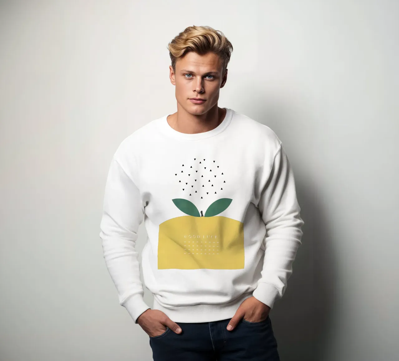 BUONA FORTUNA LIMONE felpa da natural neutral