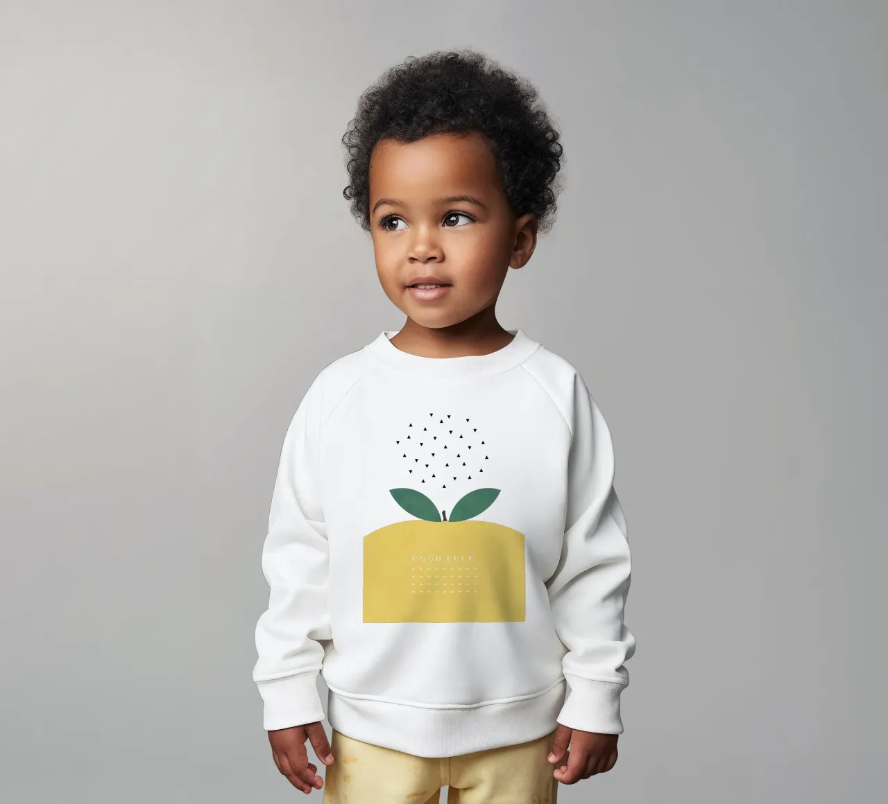 BUONA FORTUNA LIMONE felpa neonato da natural neutral