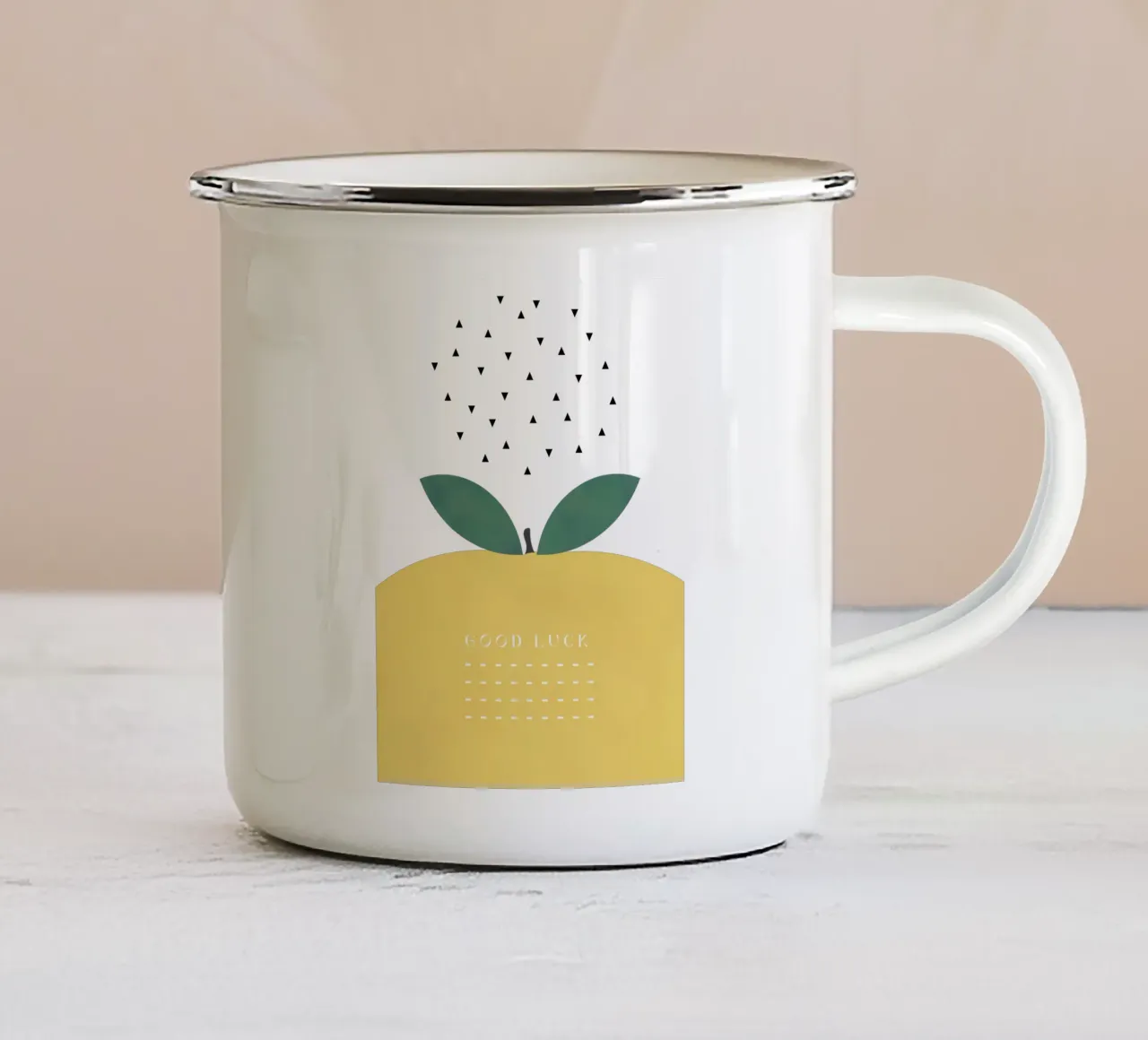 BUONA FORTUNA LIMONE tazza in smalto da natural neutral