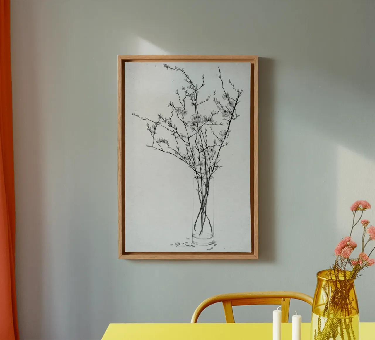 Les Fleurs 2 tela con Cornice a cassetta da The White Deer