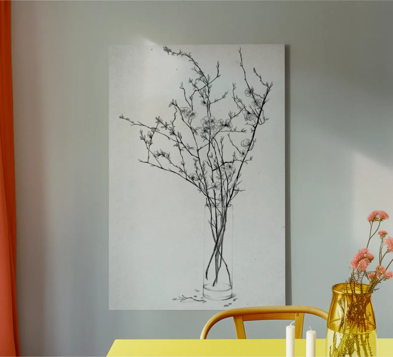 Les Fleurs 2 tela con Cornice a cassetta da The White Deer