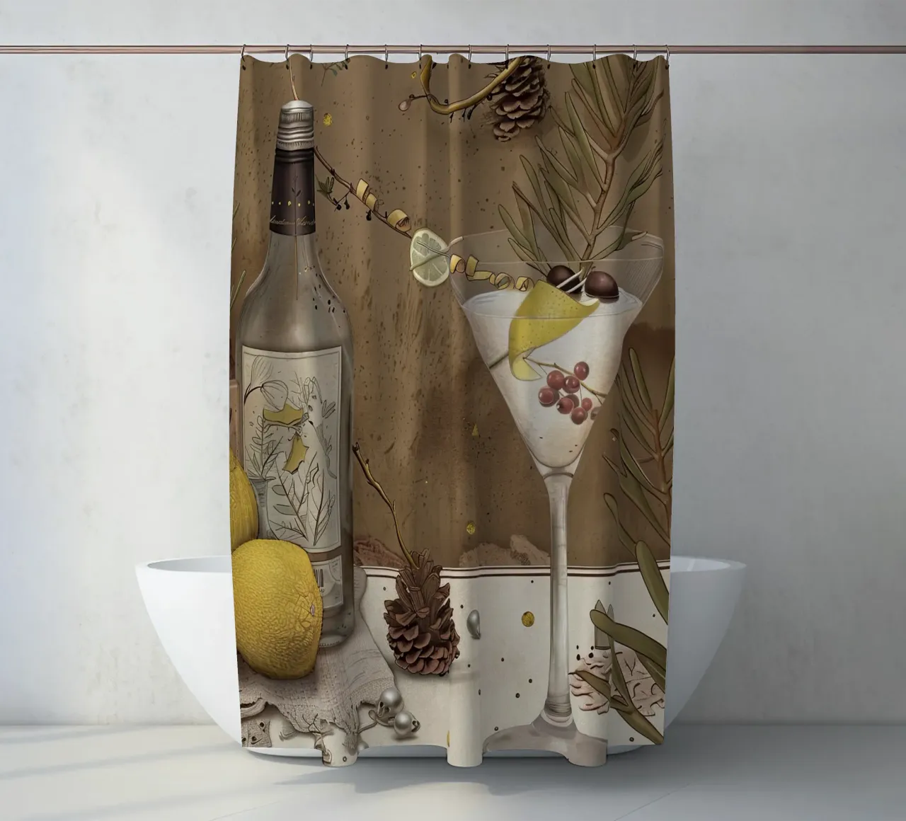 Rustikale Eleganz Duschvorhang von Rustic Grace Studio 02