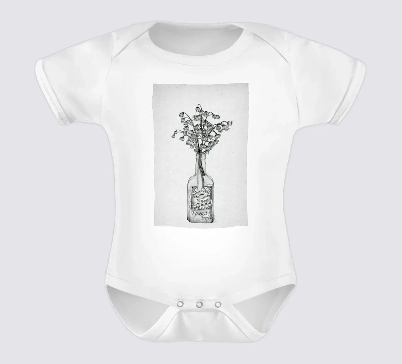 Les Fleurs 3 body neonato maniche corte da The White Deer