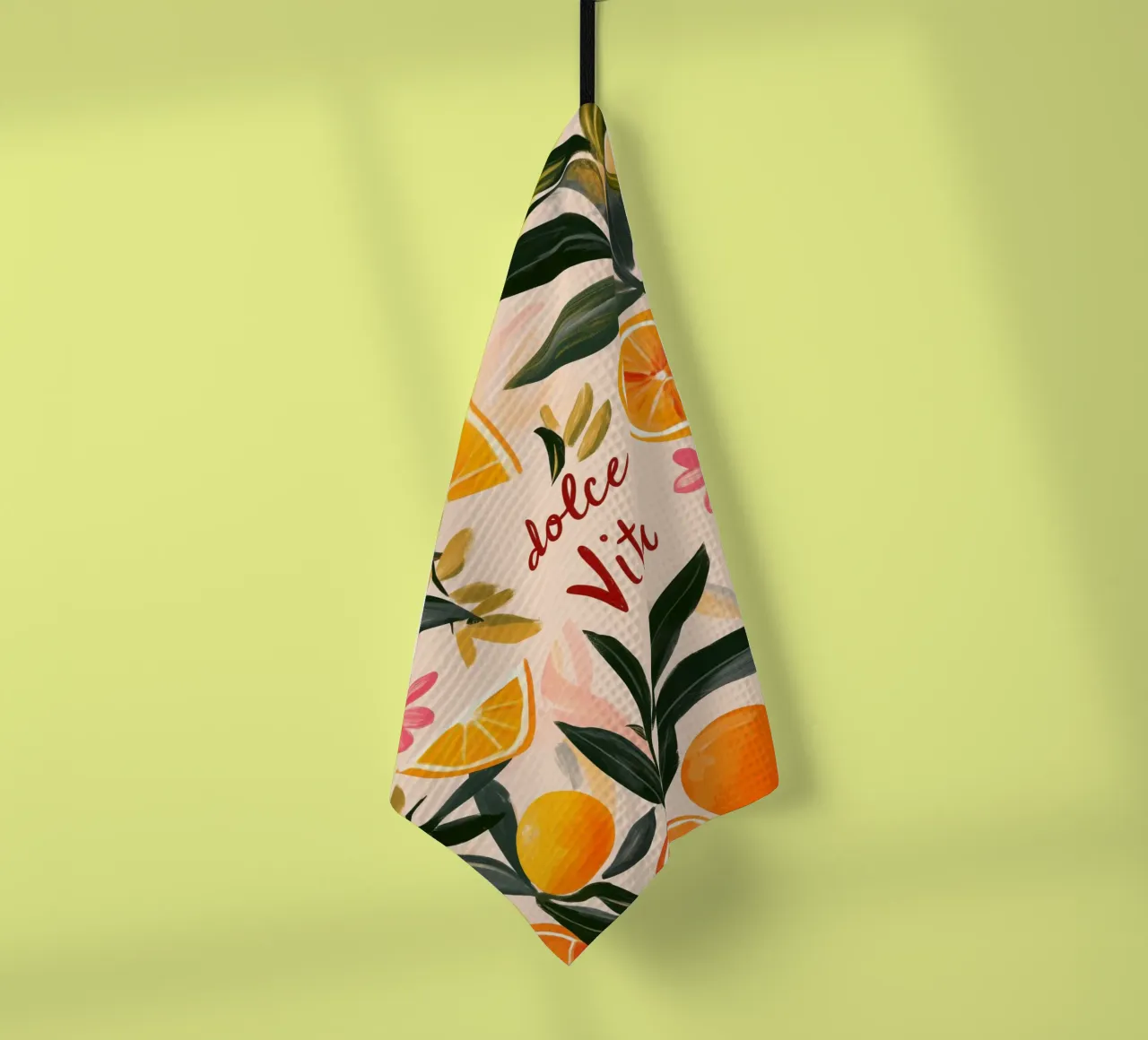 Dolce Vita | The oranges are always in bloom tea towel by Autofocus