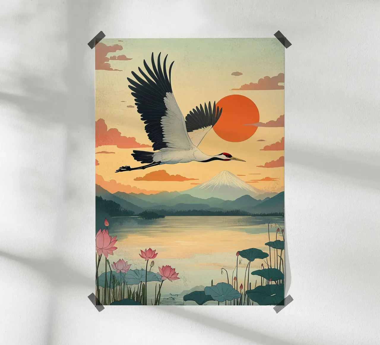 Le ali del cielo poster con telaio in alluminio da Ukiyo Visions