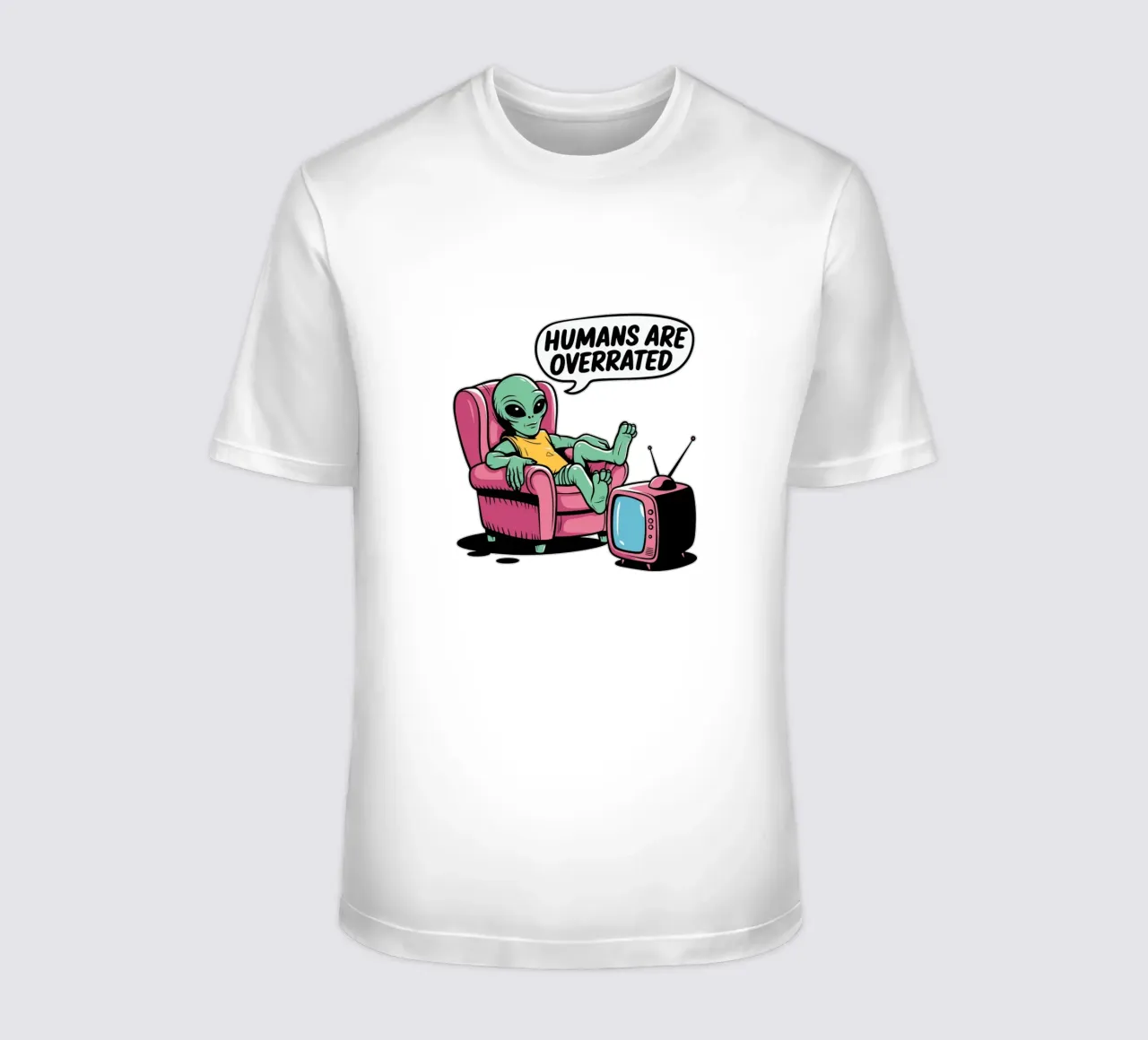 Humans are overrated t-shirt by edsonramosart