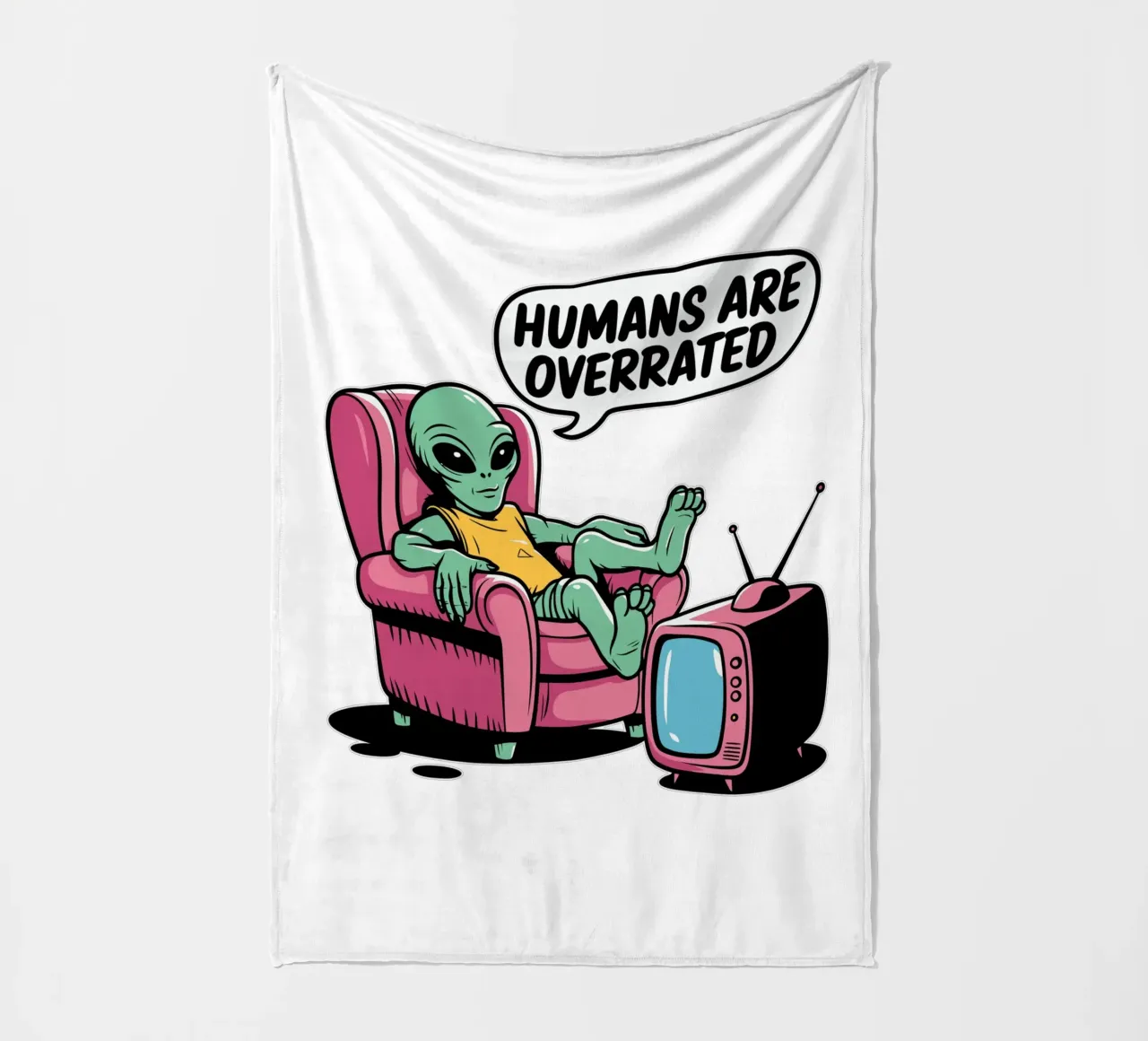 Humans are overrated fleece blanket by edsonramosart