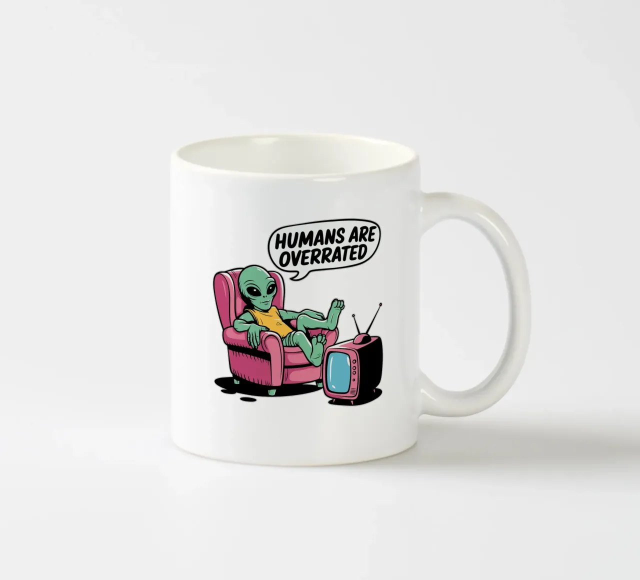 Humans are overrated tazza in ceramica da edsonramosart