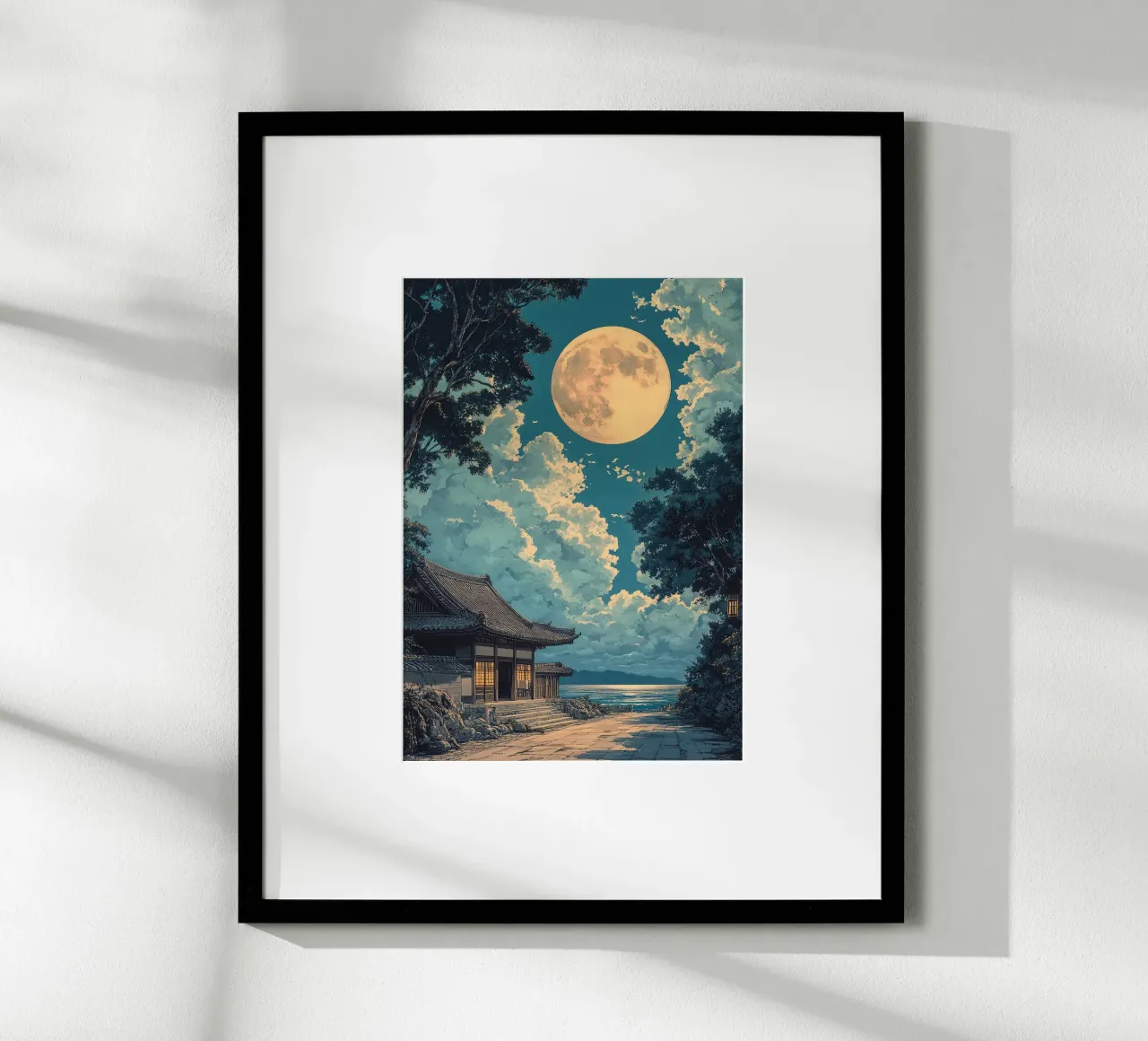 Japanese art print "Shadow in the moonlight" poster by Ukiyo Visions
