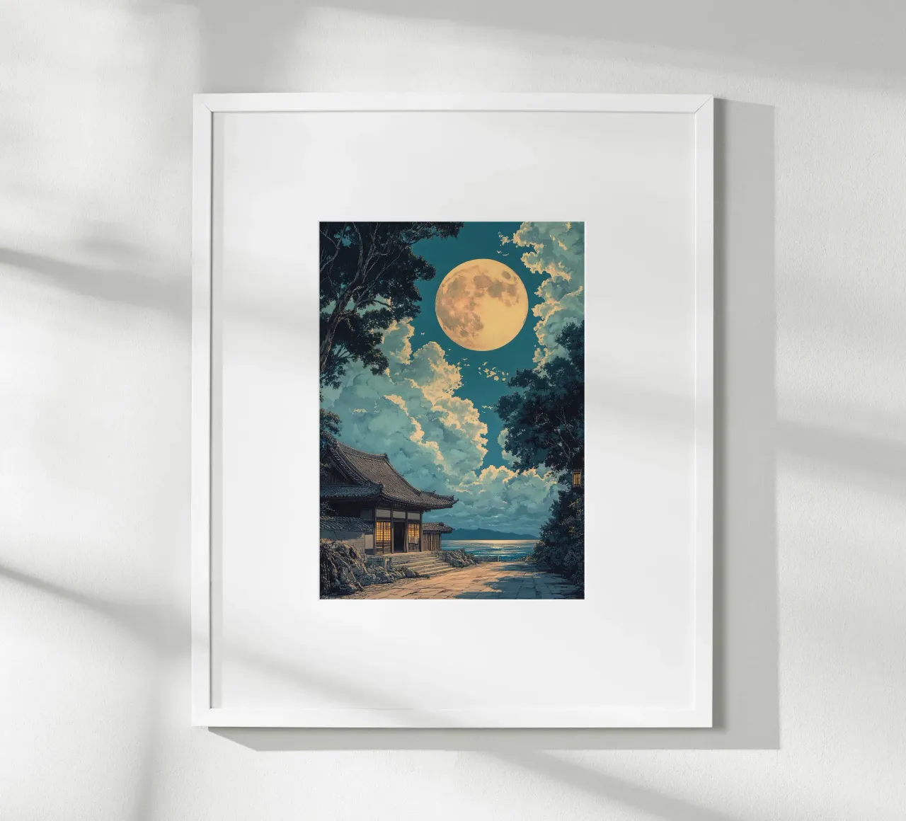 Japanese art print "Shadow in the moonlight" poster by Ukiyo Visions