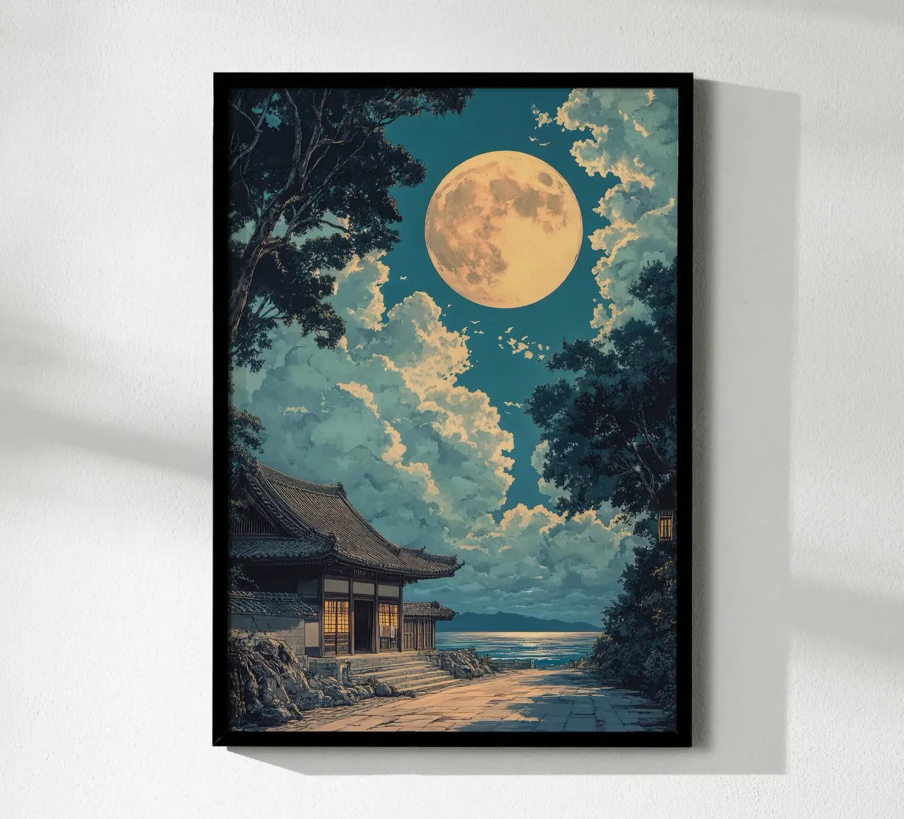 Japanese art print "Shadow in the moonlight" poster by Ukiyo Visions