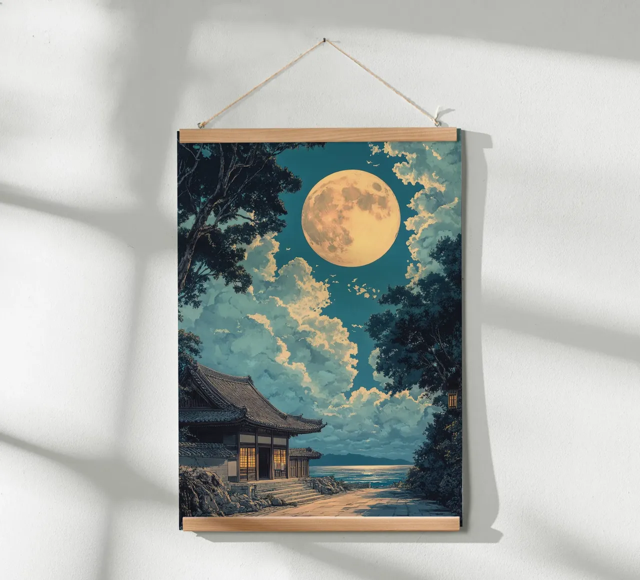 Japanese art print "Shadow in the moonlight" poster by Ukiyo Visions