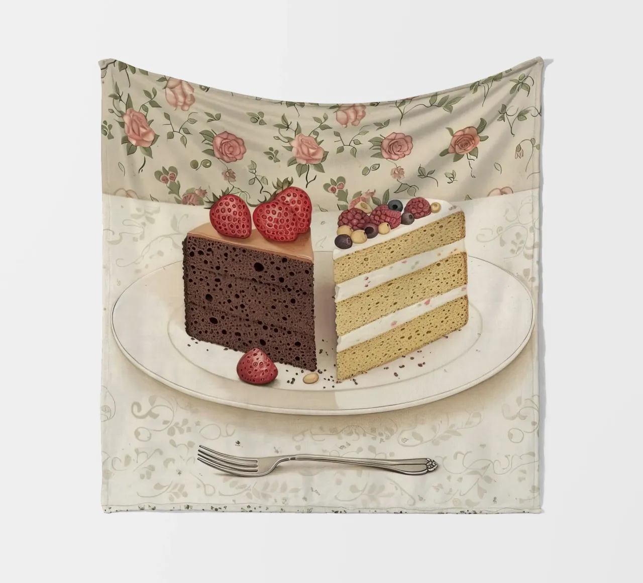 Eine Geschichte von zwei Torten Fleecedecke von Rustic Grace Studio 02