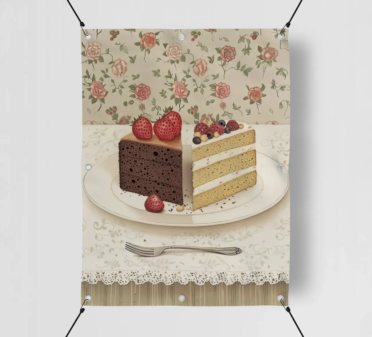 Una storia di due torte telo in pvc da Rustic Grace Studio 02