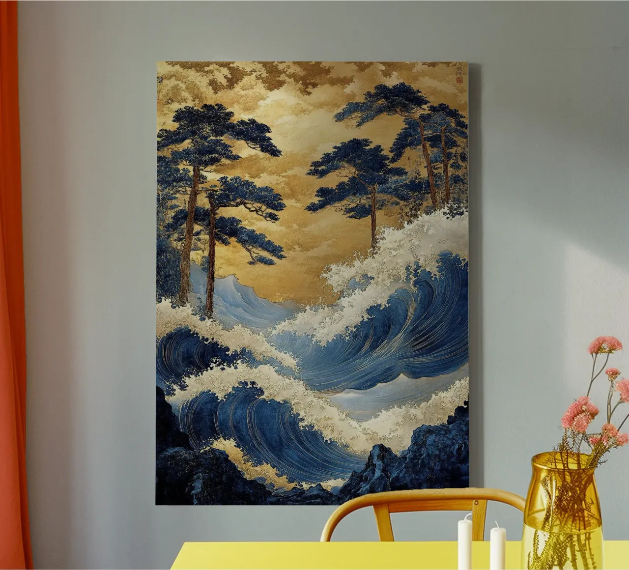 Impresión artística japonesa "Olas de verano" lienzo de Ukiyo Visions