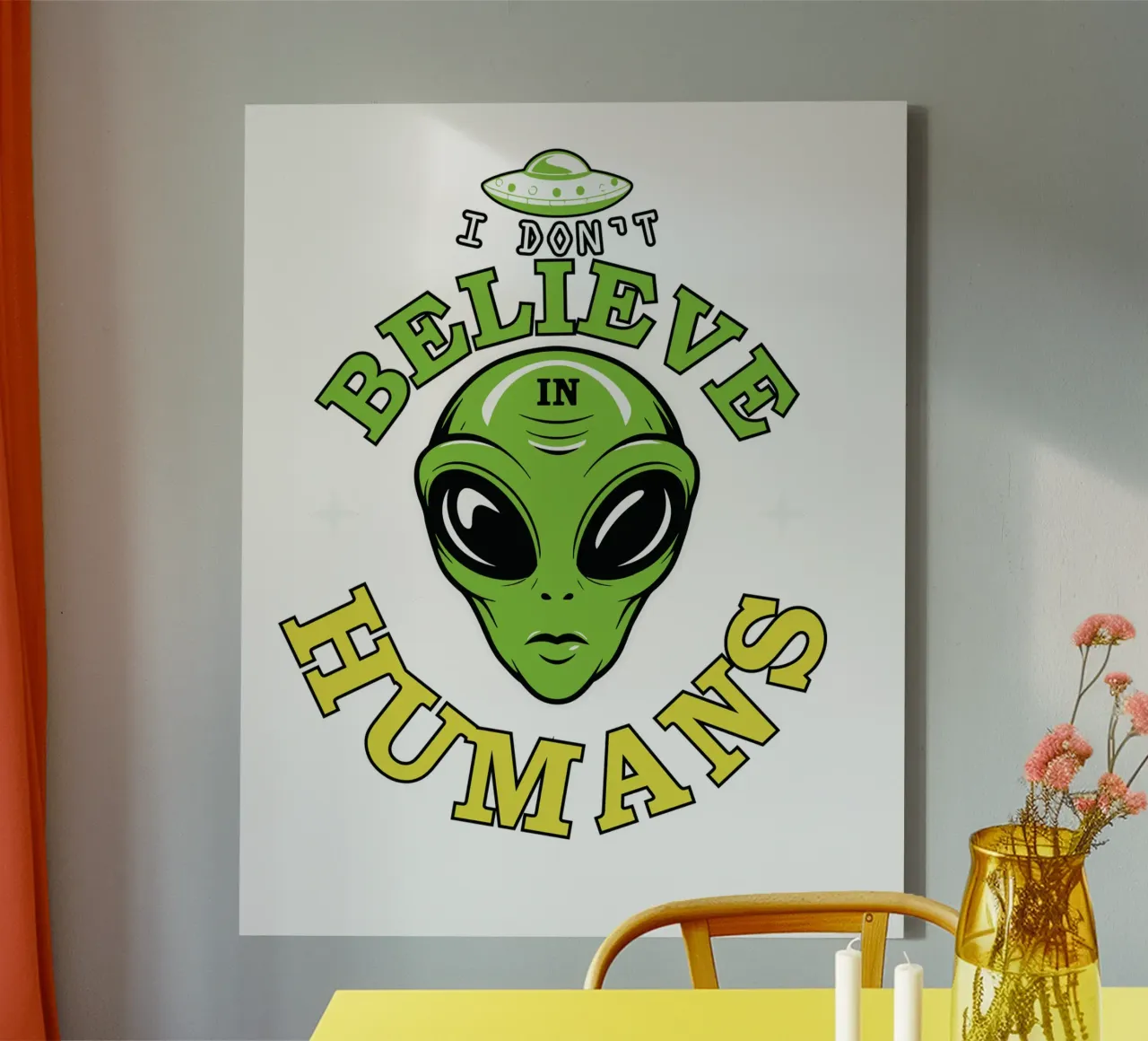 I Don't Believe in Humans canvas by edsonramosart